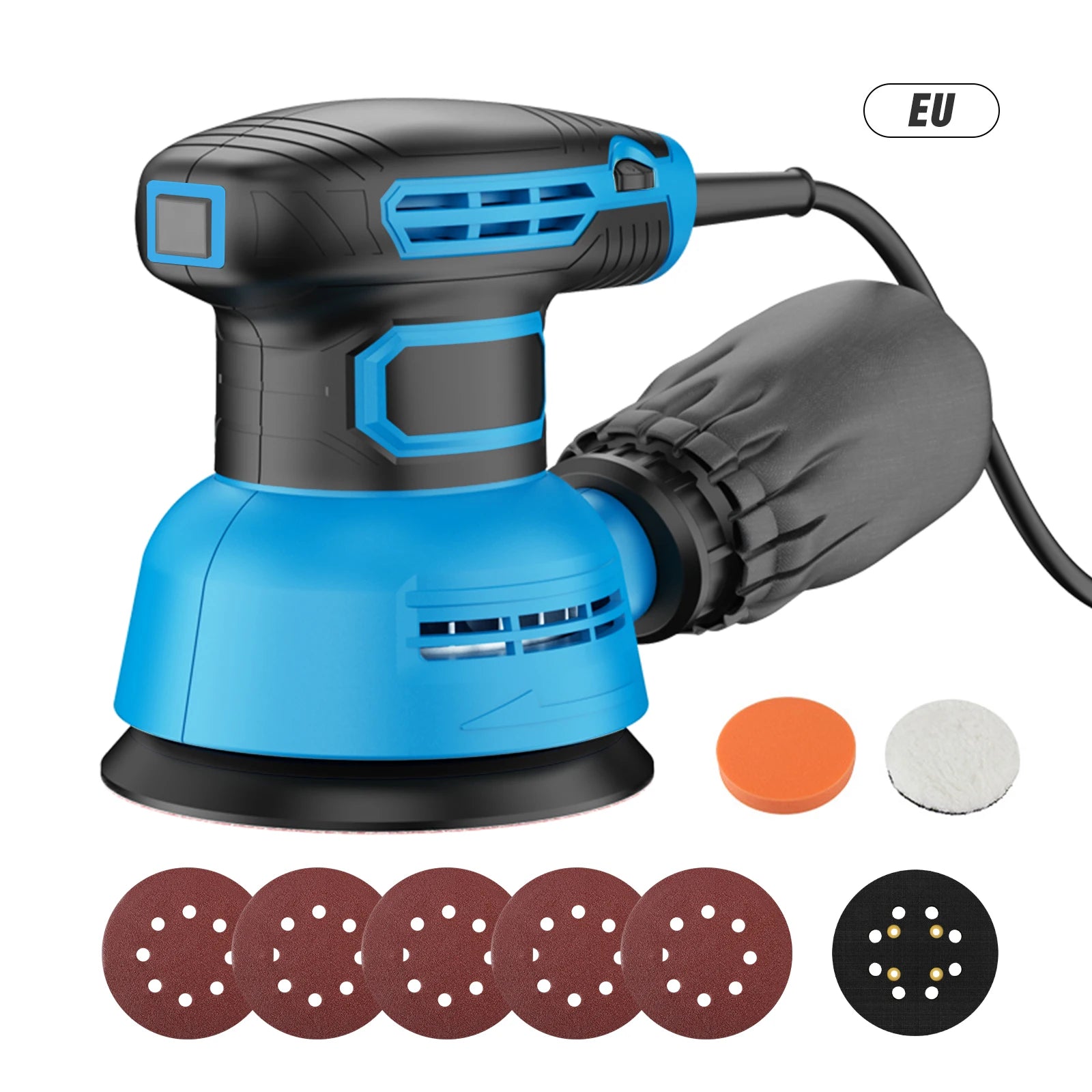 300W Electric Sander Machine Random Orbital Polisher Variable Speed Sander with 125mm Sandpaper Car Polishing Machine DIY Tools