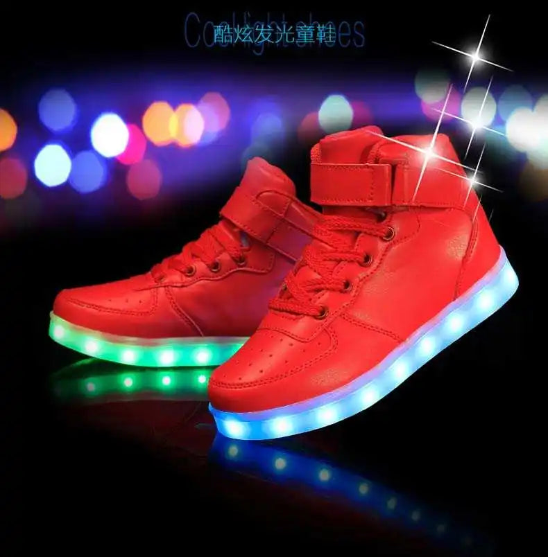 Men Sneakers Kid Boots Girl Boy Footwear Women Fashion Casual Sport Outdoor Dance Flats Children Led Light Up Hip-Hop Shoes