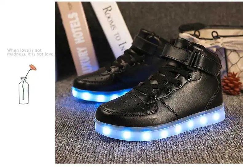 Men Sneakers Kid Boots Girl Boy Footwear Women Fashion Casual Sport Outdoor Dance Flats Children Led Light Up Hip-Hop Shoes