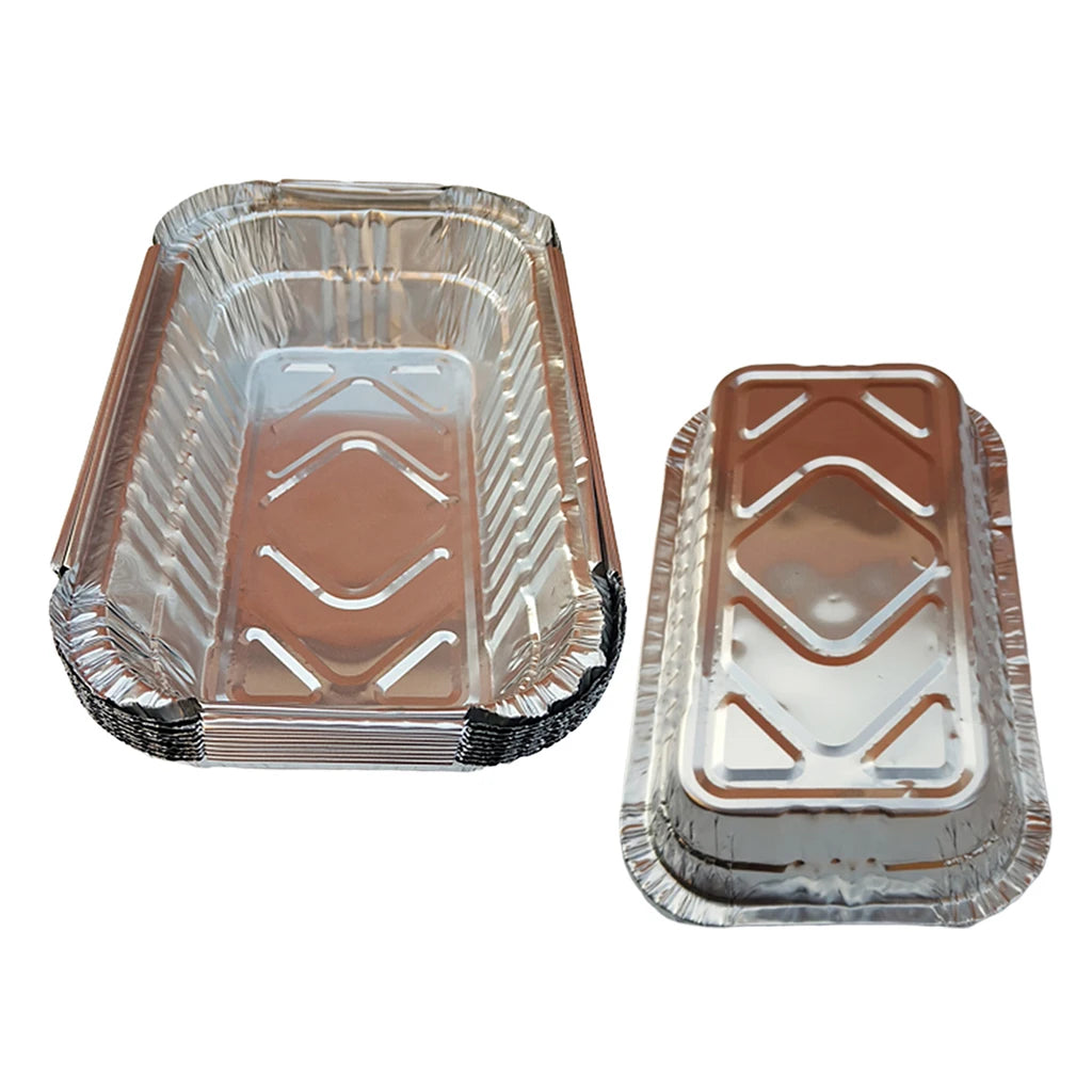 10pcs/Pack Aluminum Foil Grill Drip Pans for BBQ Weber Grills Roasting 700ml BBQ Aluminum Foil Grease Drip Pans Kitchen Utensils