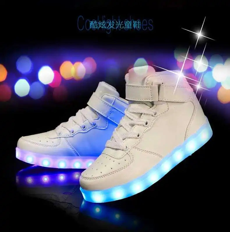 Men Sneakers Kid Boots Girl Boy Footwear Women Fashion Casual Sport Outdoor Dance Flats Children Led Light Up Hip-Hop Shoes