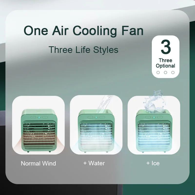 Portable Air Conditioner Fan USB Desktop Fan Rechargeable Mini Air Humidifier Cooler Table Cooling Mist Fan for Office Home