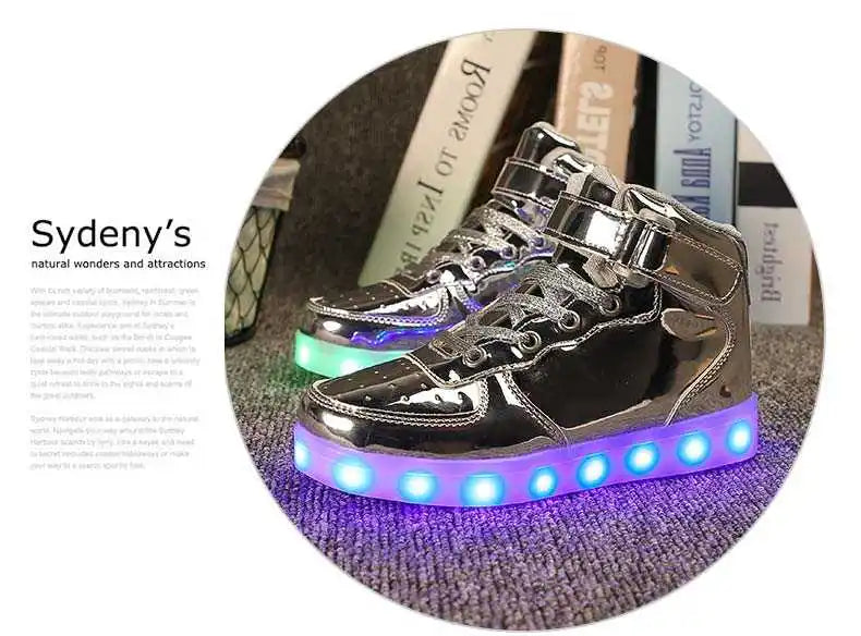 Men Sneakers Kid Boots Girl Boy Footwear Women Fashion Casual Sport Outdoor Dance Flats Children Led Light Up Hip-Hop Shoes