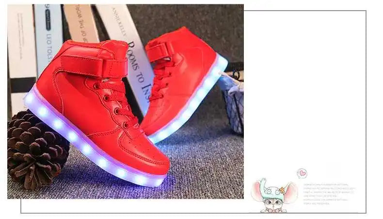 Men Sneakers Kid Boots Girl Boy Footwear Women Fashion Casual Sport Outdoor Dance Flats Children Led Light Up Hip-Hop Shoes