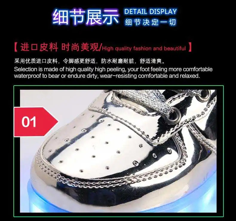Men Sneakers Kid Boots Girl Boy Footwear Women Fashion Casual Sport Outdoor Dance Flats Children Led Light Up Hip-Hop Shoes