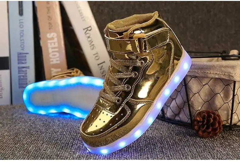 Men Sneakers Kid Boots Girl Boy Footwear Women Fashion Casual Sport Outdoor Dance Flats Children Led Light Up Hip-Hop Shoes
