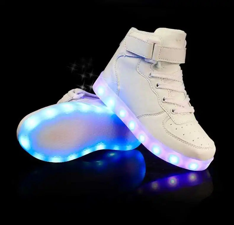 Men Sneakers Kid Boots Girl Boy Footwear Women Fashion Casual Sport Outdoor Dance Flats Children Led Light Up Hip-Hop Shoes