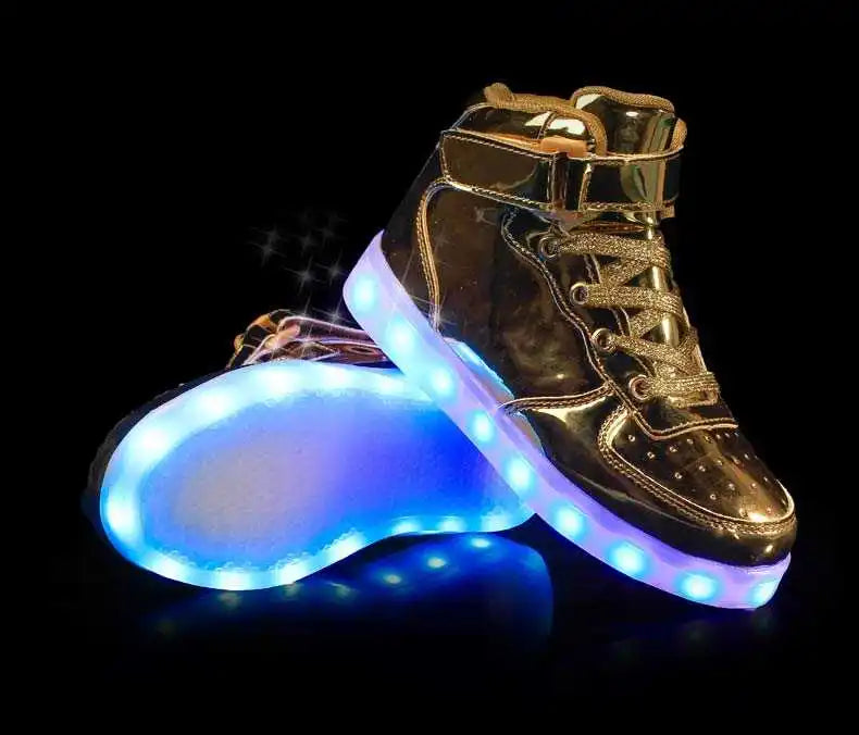 Men Sneakers Kid Boots Girl Boy Footwear Women Fashion Casual Sport Outdoor Dance Flats Children Led Light Up Hip-Hop Shoes