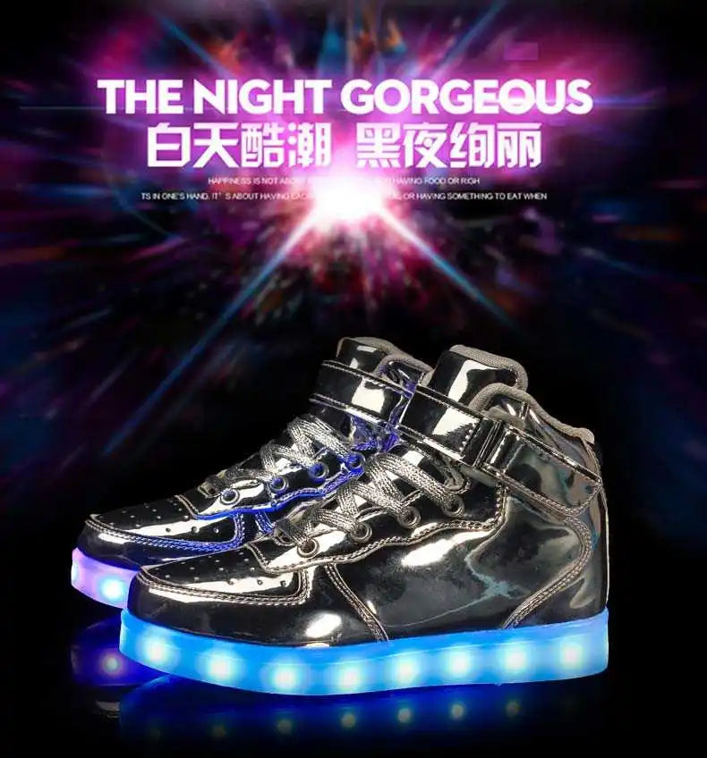 Men Sneakers Kid Boots Girl Boy Footwear Women Fashion Casual Sport Outdoor Dance Flats Children Led Light Up Hip-Hop Shoes