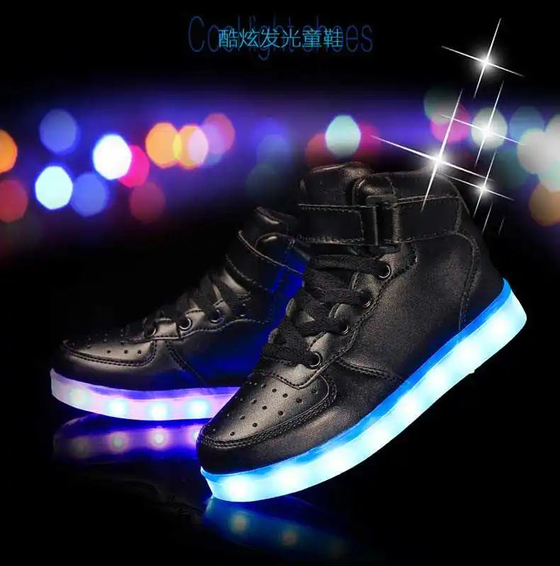 Men Sneakers Kid Boots Girl Boy Footwear Women Fashion Casual Sport Outdoor Dance Flats Children Led Light Up Hip-Hop Shoes
