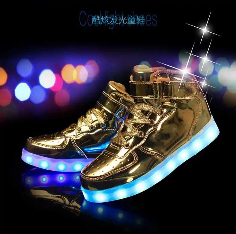 Men Sneakers Kid Boots Girl Boy Footwear Women Fashion Casual Sport Outdoor Dance Flats Children Led Light Up Hip-Hop Shoes