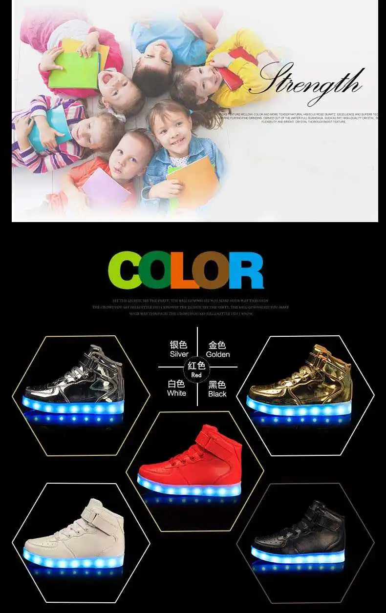 Men Sneakers Kid Boots Girl Boy Footwear Women Fashion Casual Sport Outdoor Dance Flats Children Led Light Up Hip-Hop Shoes