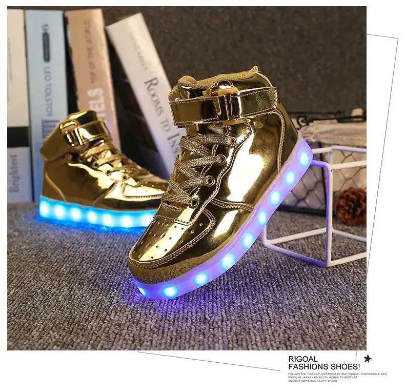 Men Sneakers Kid Boots Girl Boy Footwear Women Fashion Casual Sport Outdoor Dance Flats Children Led Light Up Hip-Hop Shoes