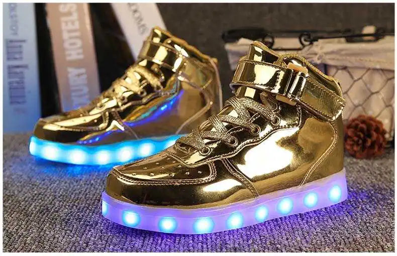 Men Sneakers Kid Boots Girl Boy Footwear Women Fashion Casual Sport Outdoor Dance Flats Children Led Light Up Hip-Hop Shoes