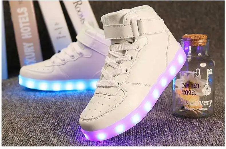 Men Sneakers Kid Boots Girl Boy Footwear Women Fashion Casual Sport Outdoor Dance Flats Children Led Light Up Hip-Hop Shoes