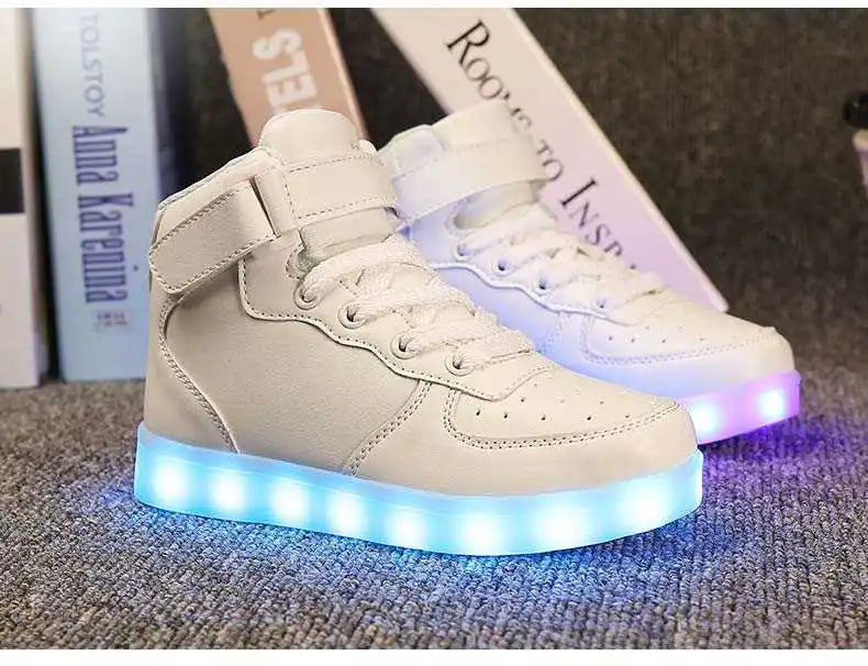 Men Sneakers Kid Boots Girl Boy Footwear Women Fashion Casual Sport Outdoor Dance Flats Children Led Light Up Hip-Hop Shoes