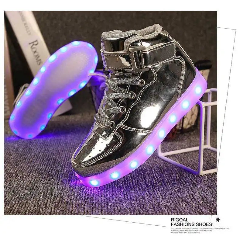 Men Sneakers Kid Boots Girl Boy Footwear Women Fashion Casual Sport Outdoor Dance Flats Children Led Light Up Hip-Hop Shoes