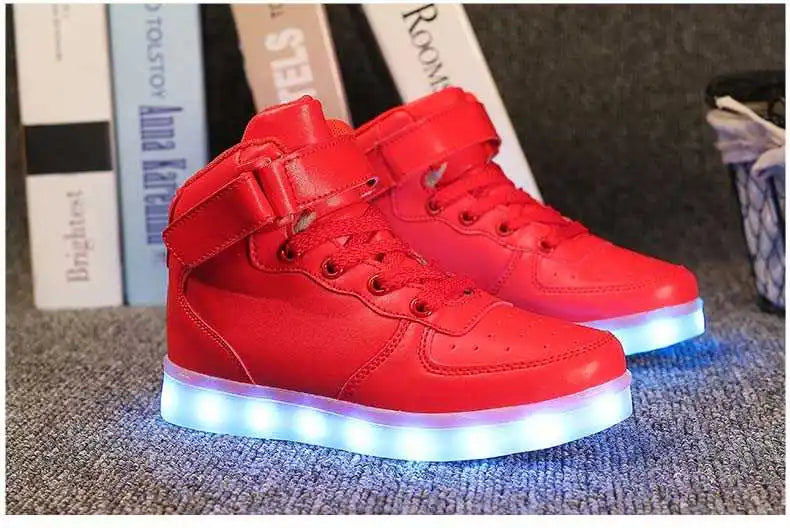 Men Sneakers Kid Boots Girl Boy Footwear Women Fashion Casual Sport Outdoor Dance Flats Children Led Light Up Hip-Hop Shoes