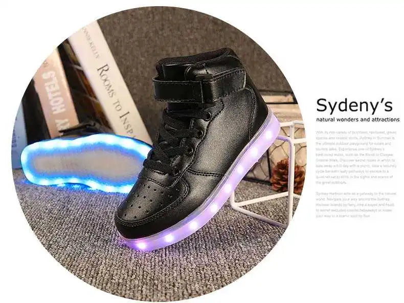 Men Sneakers Kid Boots Girl Boy Footwear Women Fashion Casual Sport Outdoor Dance Flats Children Led Light Up Hip-Hop Shoes