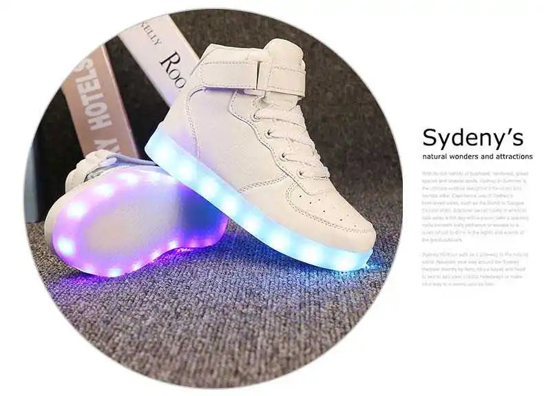 Men Sneakers Kid Boots Girl Boy Footwear Women Fashion Casual Sport Outdoor Dance Flats Children Led Light Up Hip-Hop Shoes