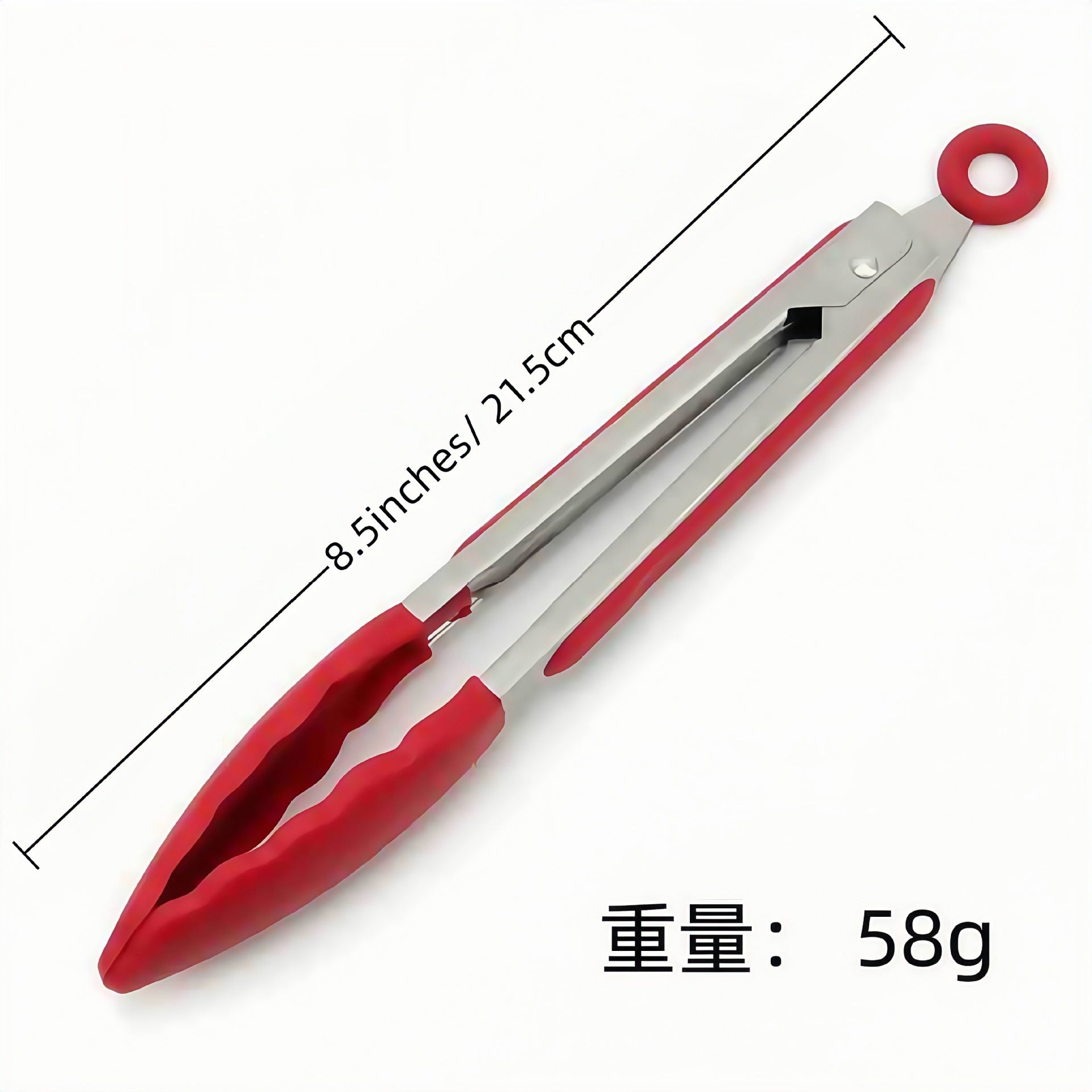 Cross-Border Black Silicone Clip High Temperature Resistant Kitchen Food Frying Stainless Steel Bread Clip Steak Clip Kitchen Food Clip