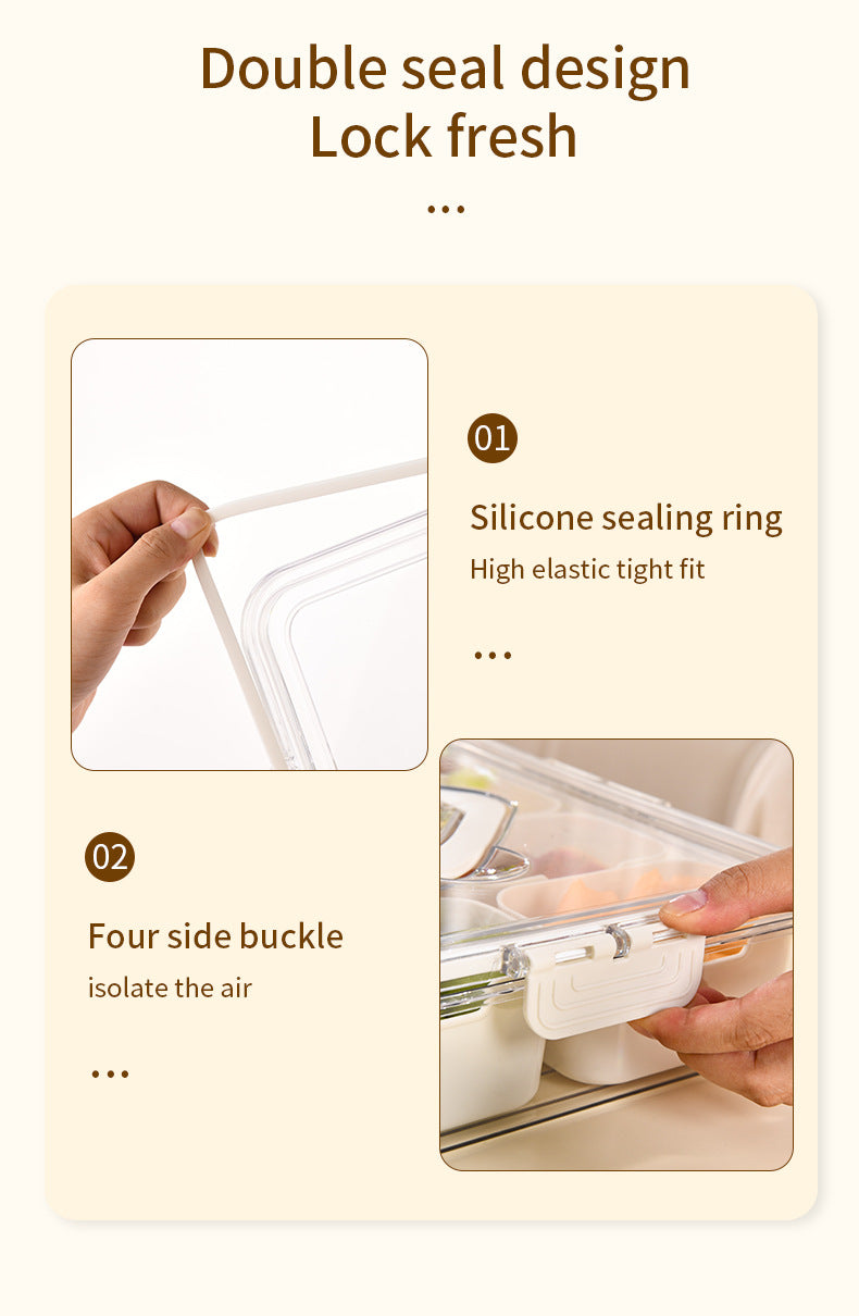Love Refrigerator Salad Fruit Preservation Box Household Spices Kitchen Storage Box Eight-compartment Sealed Spice Box