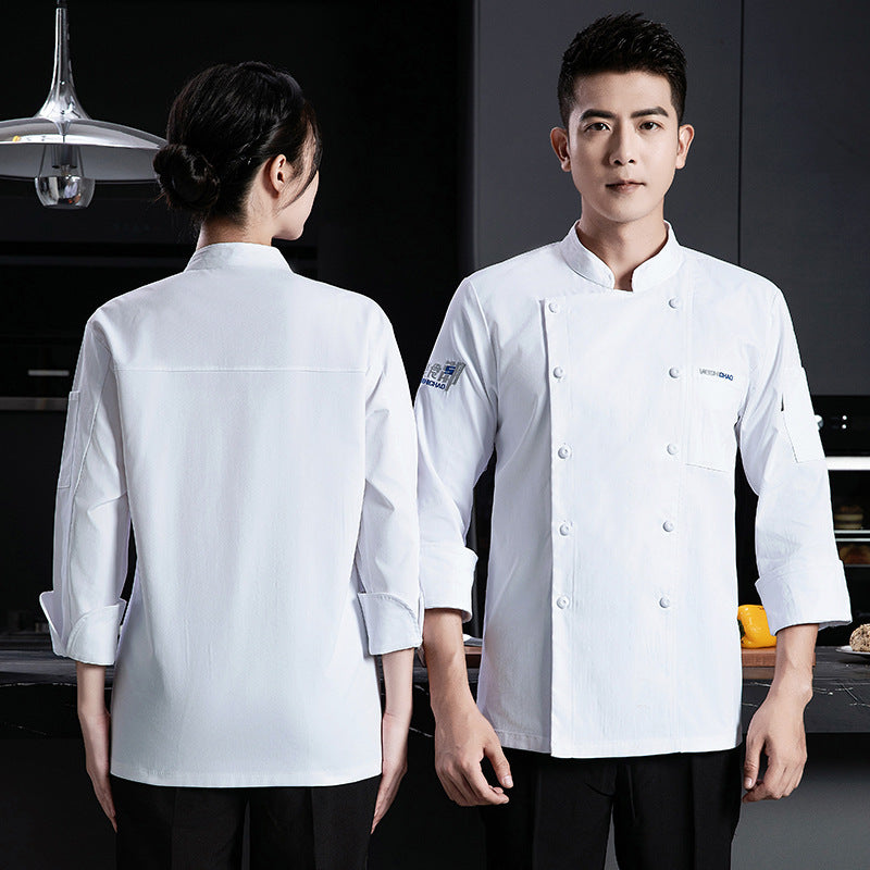 Chef's Work Clothes Short-sleeved Elastic Chef's Clothes Four Seasons Hotel Kitchen Kitchen Cake Room Western Restaurant for Men and Women