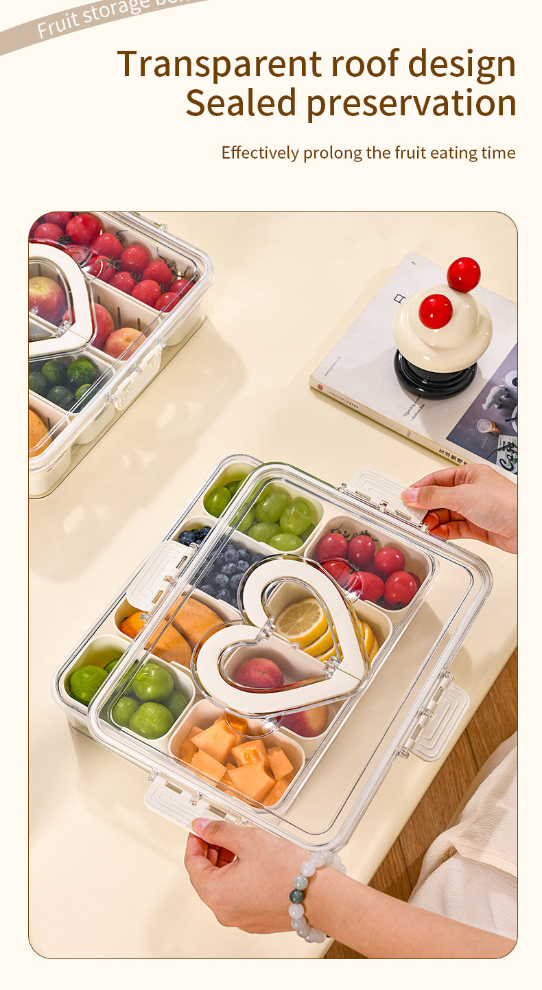 Love Refrigerator Salad Fruit Preservation Box Household Spices Kitchen Storage Box Eight-compartment Sealed Spice Box