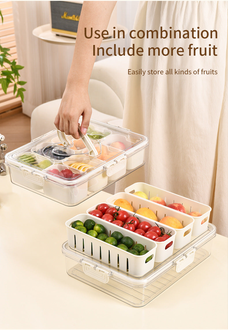 Love Refrigerator Salad Fruit Preservation Box Household Spices Kitchen Storage Box Eight-compartment Sealed Spice Box