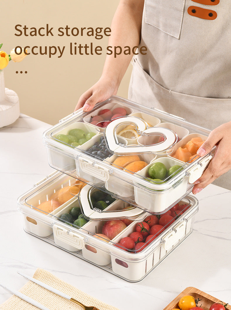 Love Refrigerator Salad Fruit Preservation Box Household Spices Kitchen Storage Box Eight-compartment Sealed Spice Box