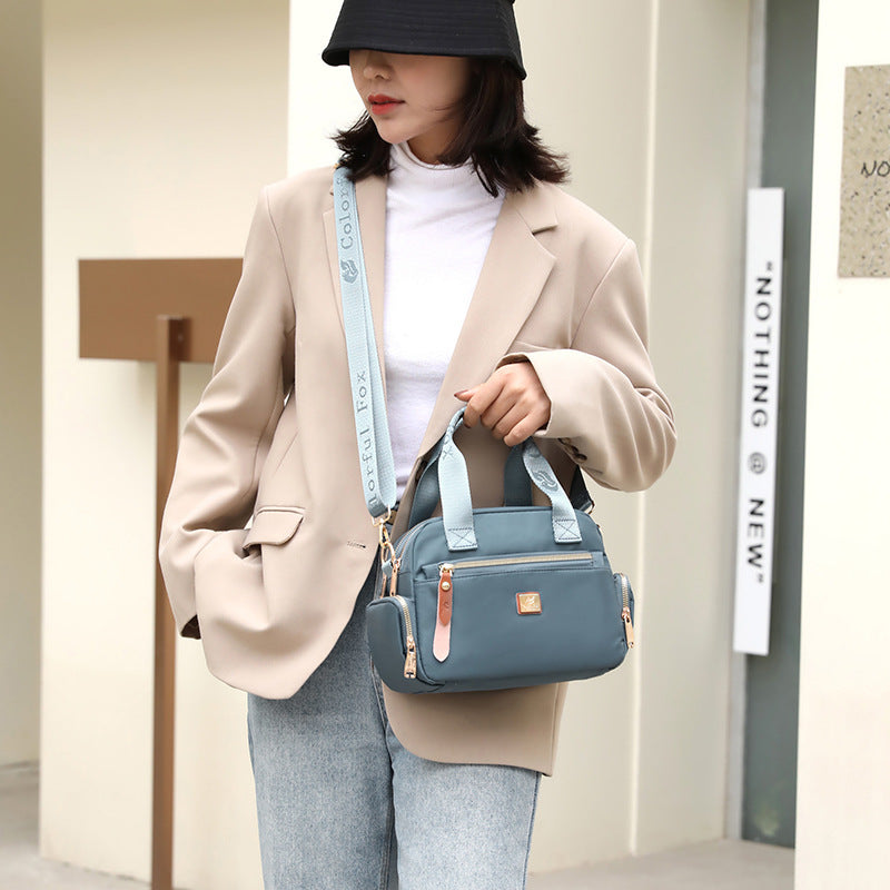 Bag Women's 2023 New Style Fashionable Simple Handbag Trendy All-match Water-repellent Nylon Cloth Bag Lightweight Shoulder Bag