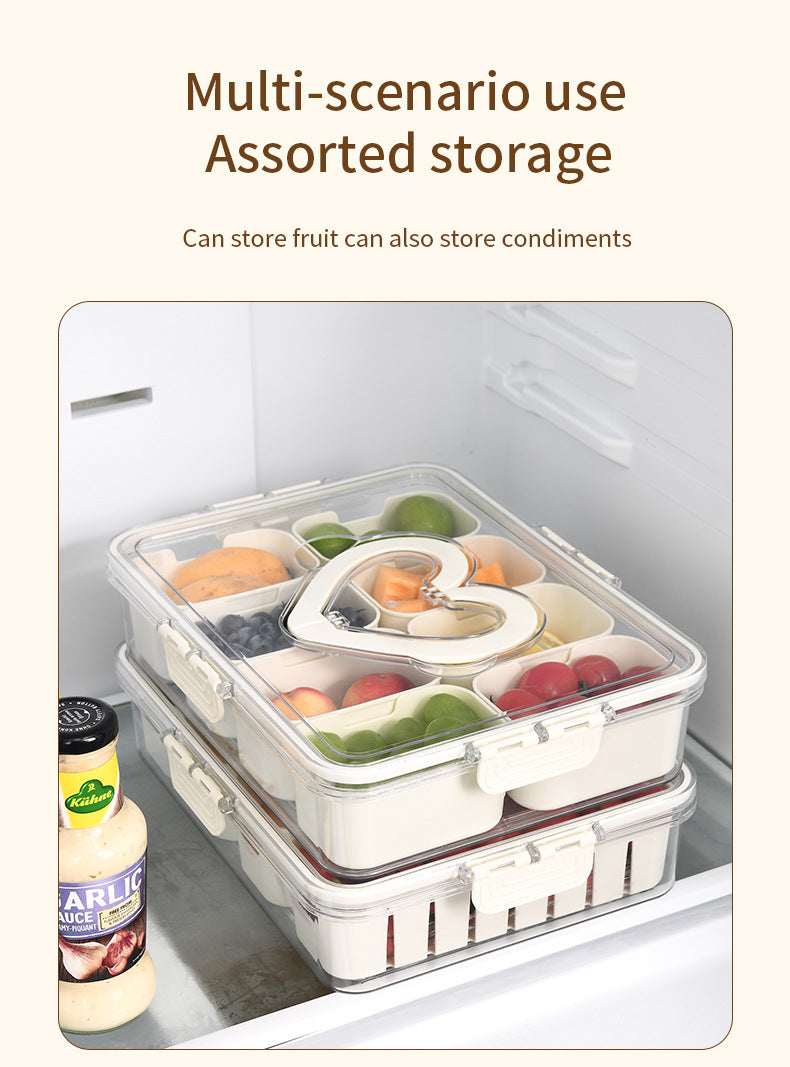 Love Refrigerator Salad Fruit Preservation Box Household Spices Kitchen Storage Box Eight-compartment Sealed Spice Box