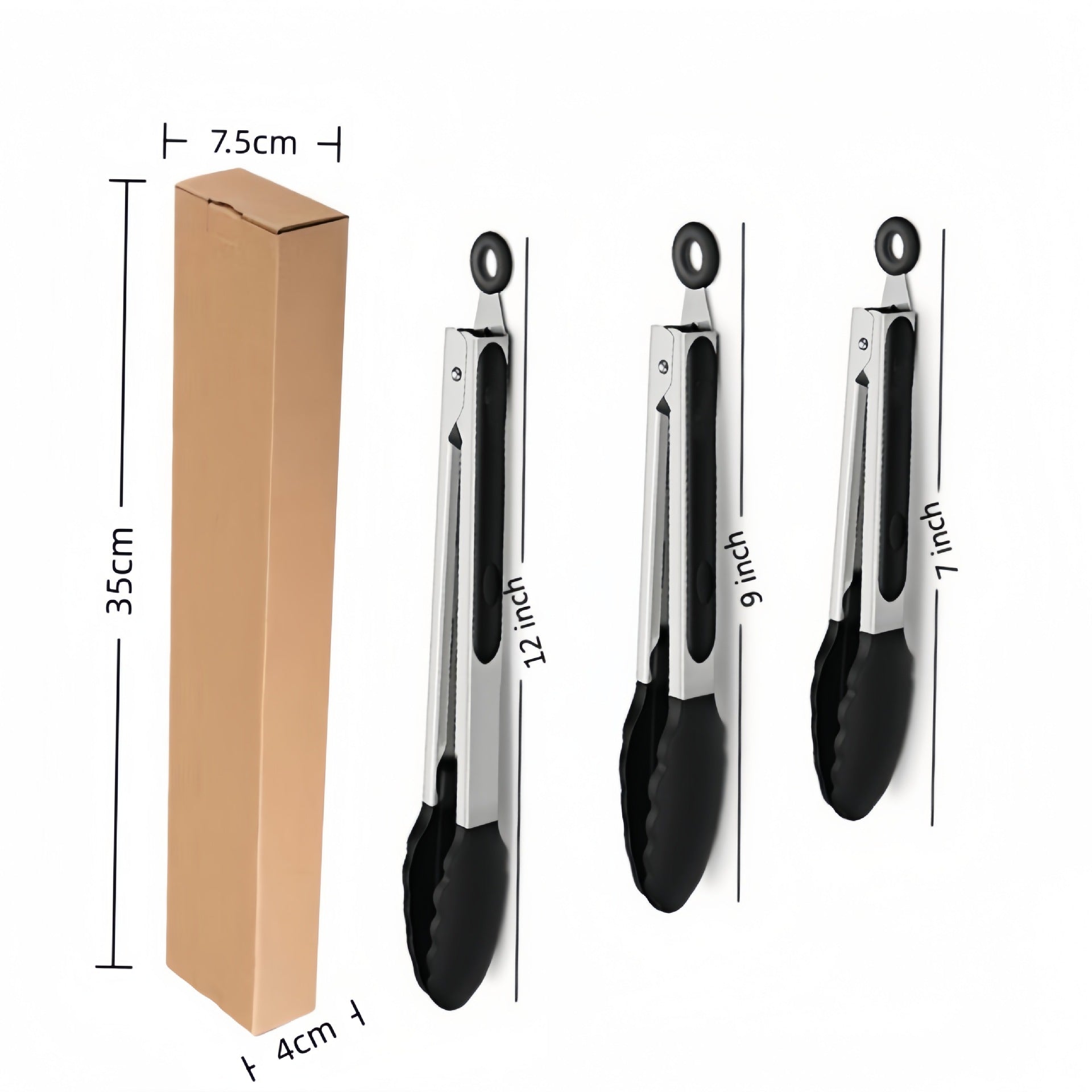 Cross-Border Black Silicone Clip High Temperature Resistant Kitchen Food Frying Stainless Steel Bread Clip Steak Clip Kitchen Food Clip