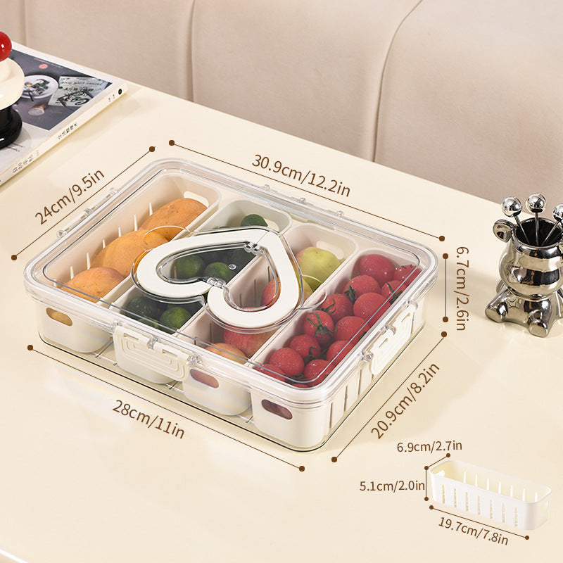 Love Refrigerator Salad Fruit Preservation Box Household Spices Kitchen Storage Box Eight-compartment Sealed Spice Box