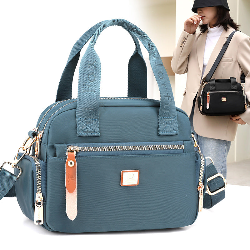 Bag Women's 2023 New Style Fashionable Simple Handbag Trendy All-match Water-repellent Nylon Cloth Bag Lightweight Shoulder Bag
