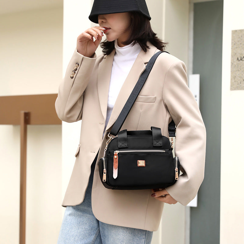 Bag Women's 2023 New Style Fashionable Simple Handbag Trendy All-match Water-repellent Nylon Cloth Bag Lightweight Shoulder Bag
