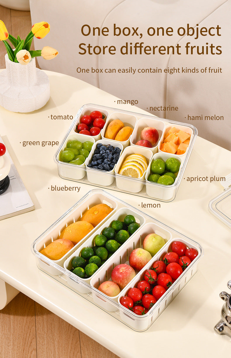 Love Refrigerator Salad Fruit Preservation Box Household Spices Kitchen Storage Box Eight-compartment Sealed Spice Box
