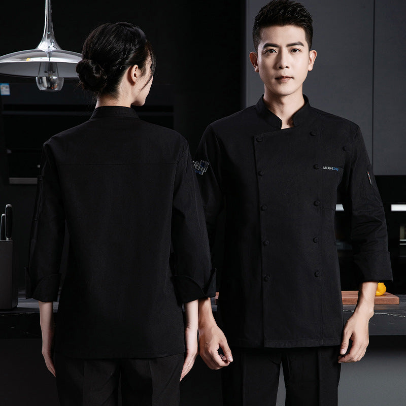 Chef's Work Clothes Short-sleeved Elastic Chef's Clothes Four Seasons Hotel Kitchen Kitchen Cake Room Western Restaurant for Men and Women