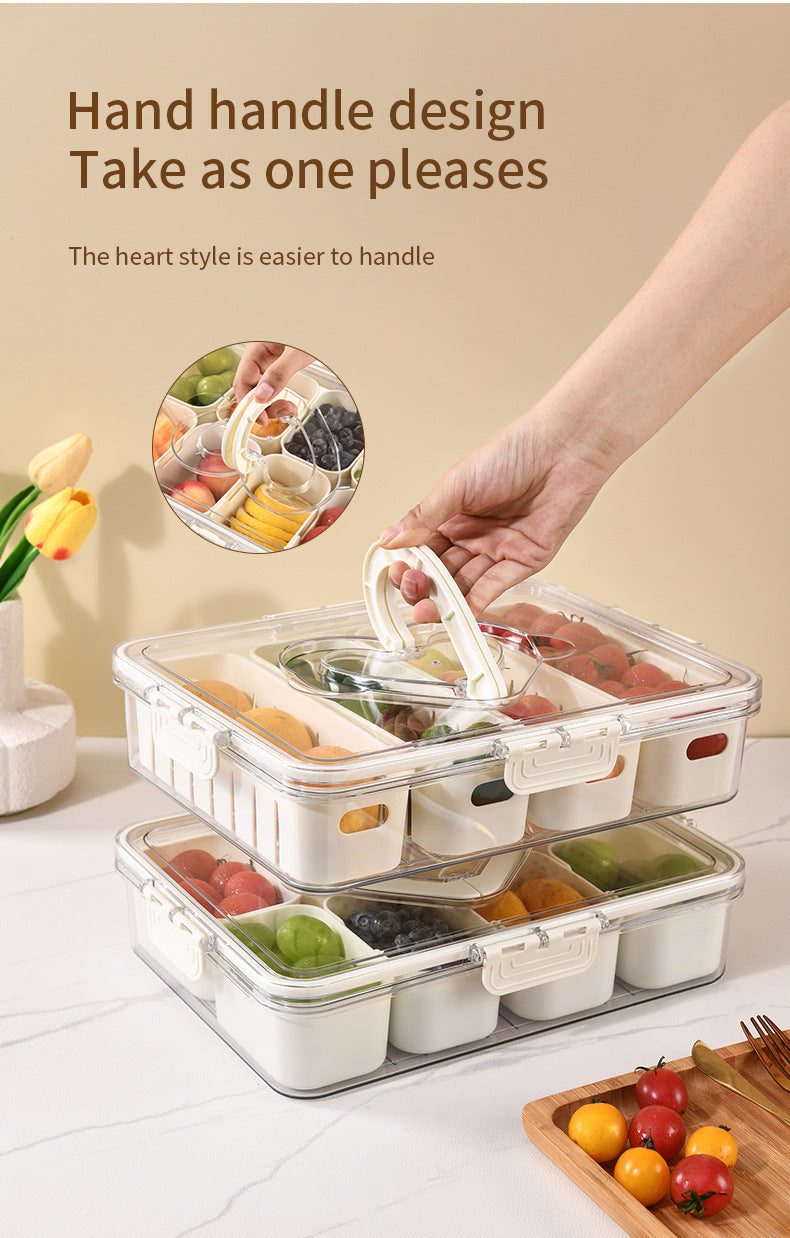 Love Refrigerator Salad Fruit Preservation Box Household Spices Kitchen Storage Box Eight-compartment Sealed Spice Box