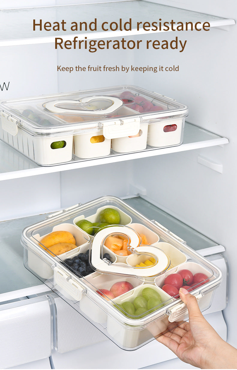 Love Refrigerator Salad Fruit Preservation Box Household Spices Kitchen Storage Box Eight-compartment Sealed Spice Box
