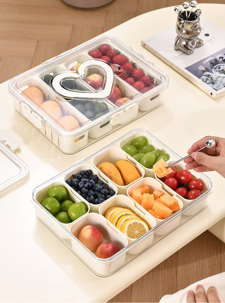 Love Refrigerator Salad Fruit Preservation Box Household Spices Kitchen Storage Box Eight-compartment Sealed Spice Box
