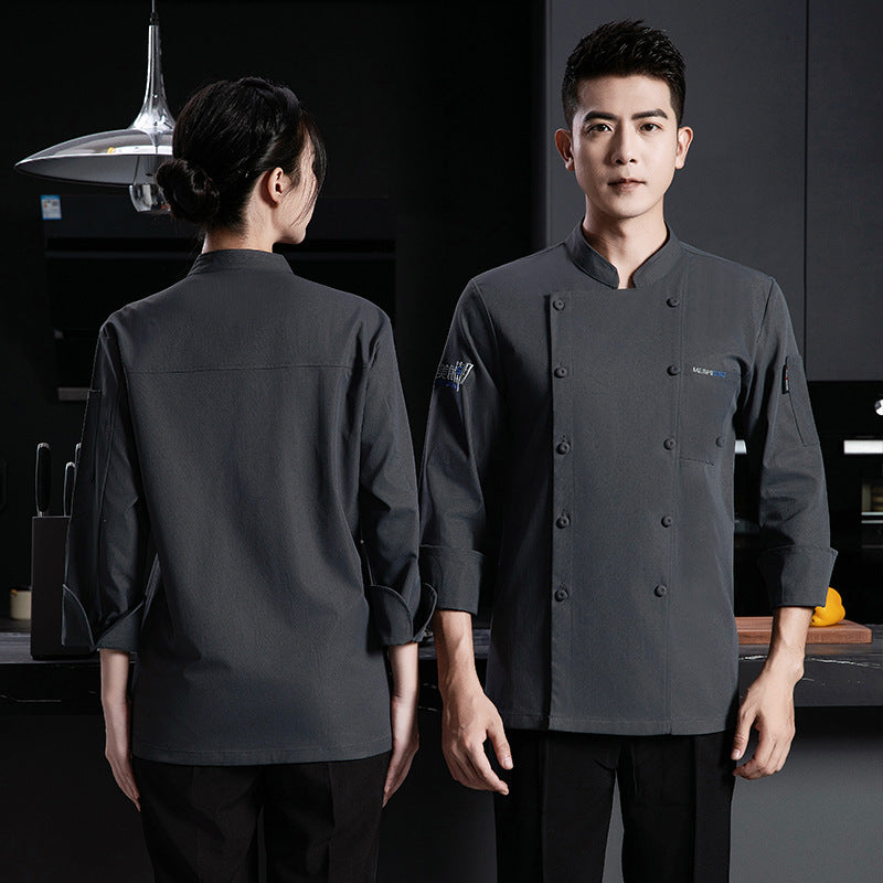Chef's Work Clothes Short-sleeved Elastic Chef's Clothes Four Seasons Hotel Kitchen Kitchen Cake Room Western Restaurant for Men and Women