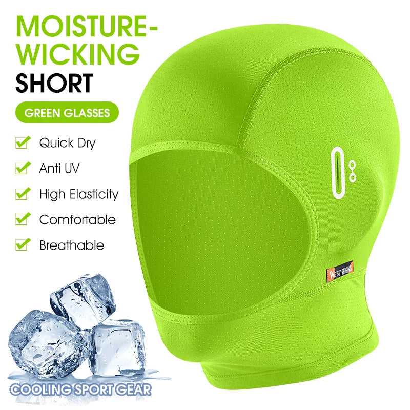 WEST BIKING Summer Motorcycle Bike Moisture-Wicking Balaclava UV Protection Breathable Running Fishing Caps Cooling Sport Gear