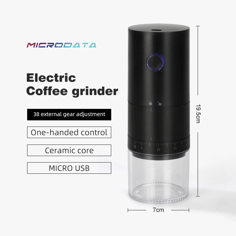 Portable Electric Coffee Grinder Adjustable Thickness Ceramic Grinding Core Grinder Long-life Battery Coffee Bean Grinder