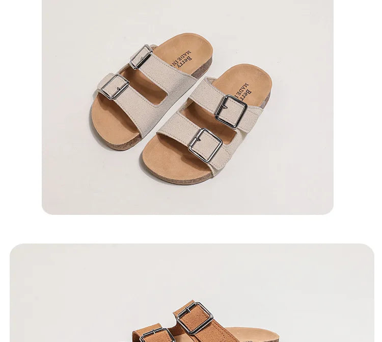 Children Sandals 2025 Girls Boys Summer New Fashion Korean Soft Sole Anti-slippery Versatile Kids Slippers Open-toe Beach Shoes