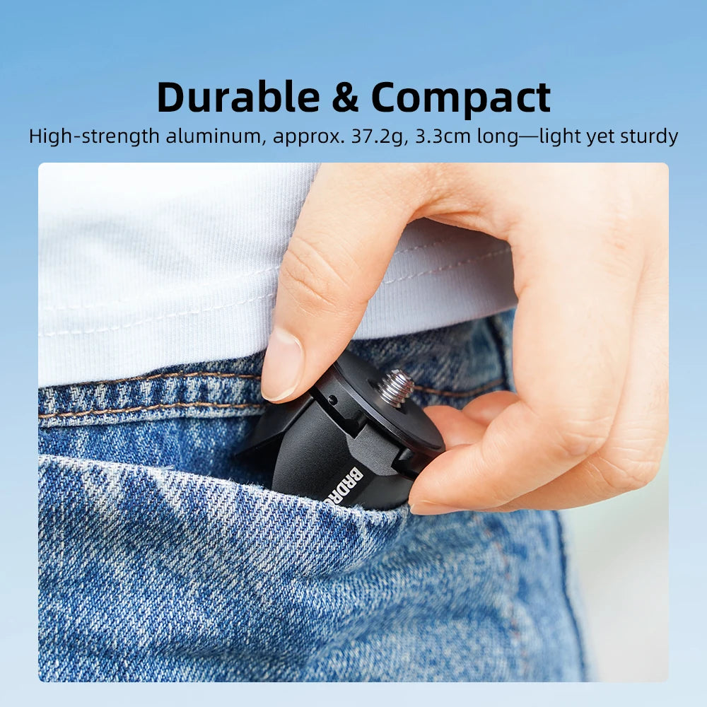 BRDRC Tripod or DJI OSMO Pocket 4/Insta360 Luna Ultra Accessories Mini Metal Tripod Desktop Photography Stand Magnetic Mount