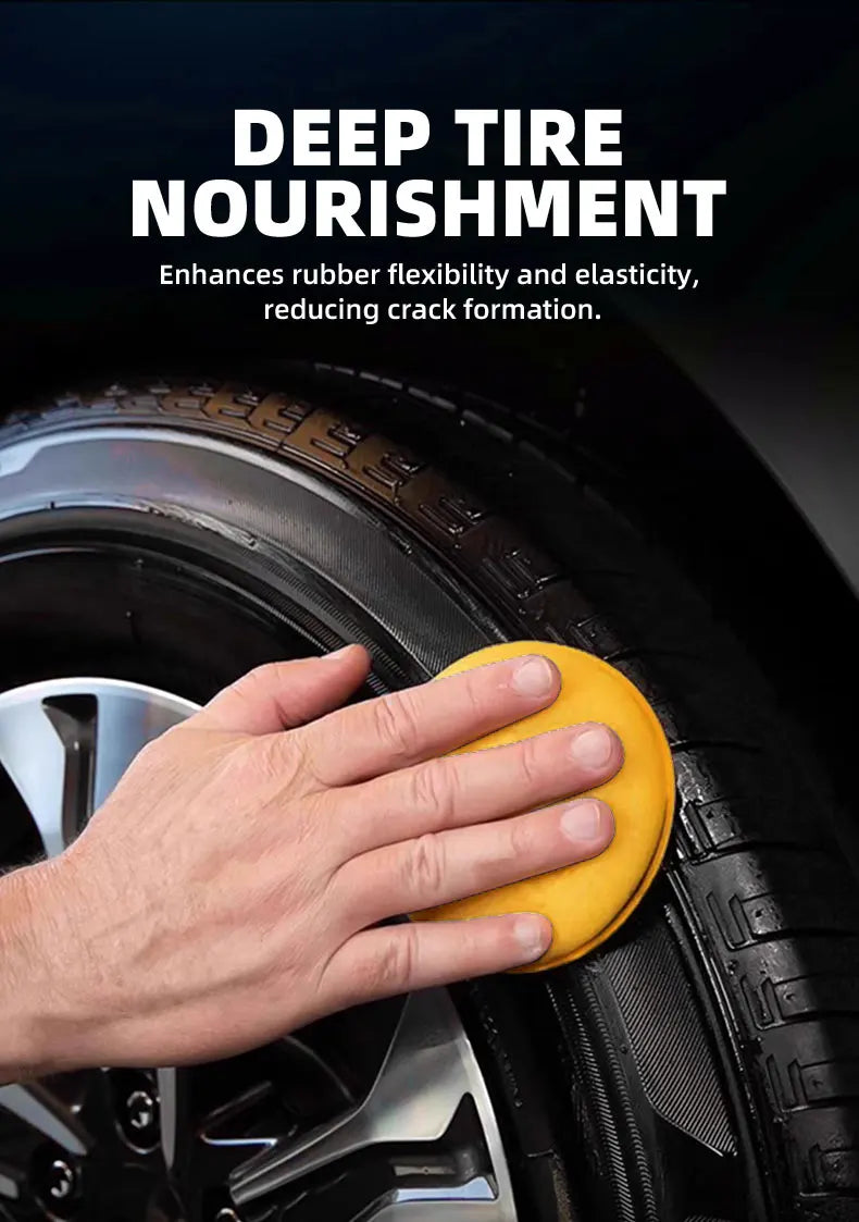 500ml/100ml Black Wet Look Tire Shine Dressing -Automotive Clear Coat Tire Dressing for Glossy Wet Tire Look, Vinyl & Plastic