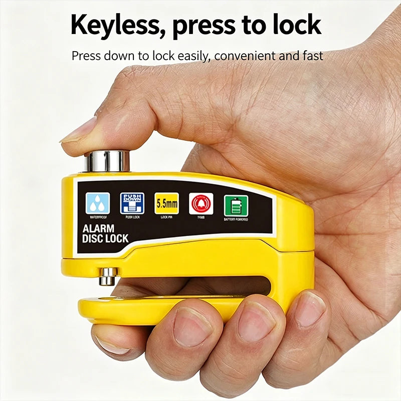 BENGGUO Motorcycle Alarm Wheel Disk Brake Lock with Keys Waterproof Bike Alarm Security Padlock Aluminum Alloy Bike Accessories