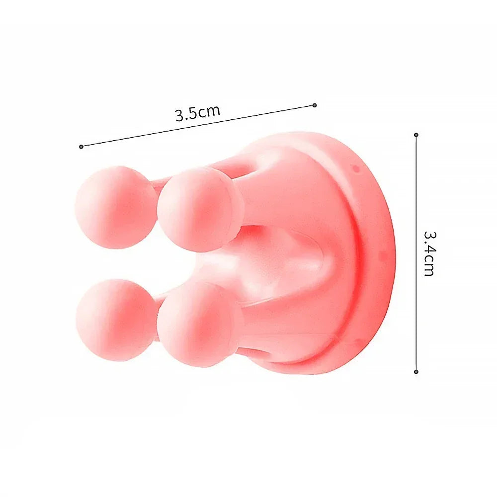Silicone Toothbrush Holder Waterproof Self-Adhesive Wall Mounted Bathroom Kitchen Storage Organizer Adhesive Hooks No Drilling