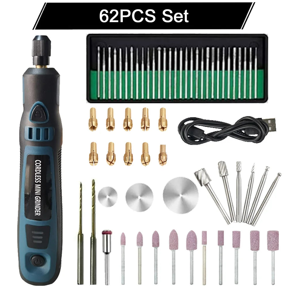 5000-10000-15000r 3.6V USB Wireless Electric Drill Engraving Pen Mini Grinder for Grinding/Polishing/Engraving/Drilling/Cutting